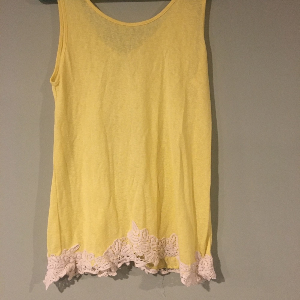 Yellow fancy tank top
